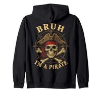 Bruh I'm a Pirate Skull Lazy Costume Halloween Humor Sweat à Capuche