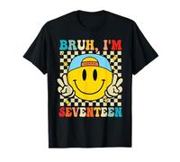 Bruh I'm Seventeen 17e Anniversaire Groovy Boys 17 Ans T-Shirt