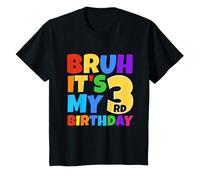 Bruh It's My 3rd Birthday Funny 3 Year Old Party Age 3 Kids T-Shirt