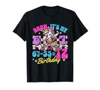 Bruh It's My 67-55 = 12e Anniversaire Licorne Dabbing Girl Kid T-Shirt