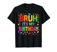 Bruh It's My Birthday Blocs de construction Master Builder Boys T-Shirt