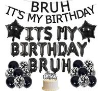 Bruh It's My Birthday Décorations de fête d'anniversaire pour garçons, préadolescents et adolescents - Fournitures de fête d'anniversaire Bruh It's My Birthday - Fournitures de fête d'anniversaire
