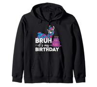 Bruh It's My Birthday Funny Lama Cake Celebration Sweat à Capuche