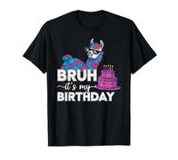 Bruh It's My Birthday Funny Lama Cake Celebration T-Shirt
