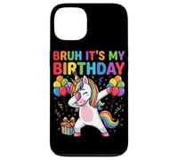 Bruh It's My Birthday Unicorn Dab Rainbow Fête d'anniversaire Coque pour iPhone 13