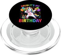 Bruh It's My Birthday Unicorn Dab Rainbow Fête d'anniversaire PopSockets PopGrip pour MagSafe