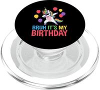 Bruh It's My Birthday Unicorn Dabbing Rainbow Fête d'anniversaire PopSockets PopGrip pour MagSafe