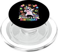 Bruh It's My Birthday Unicorn Dabbing Rainbow Fête d'anniversaire PopSockets PopGrip pour MagSafe