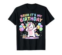 Bruh It's My Birthday Unicorn Dabbing Rainbow Fête d'anniversaire T-Shirt