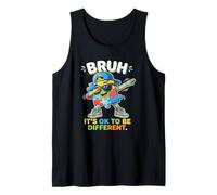 Bruh It's Ok to Be Different Dabbing Autism Puzzle Débardeur