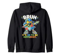 Bruh It's Ok to Be Different Dabbing Autism Puzzle Sweat à Capuche