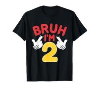 Bruh, J'Ai 2 Ans, Cadeaux pour garçons et Filles, C'est Mon 2e Anniversaire T-Shirt