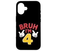 Bruh, J'Ai 4 Ans, Cadeaux pour garçons et Filles, C'est Mon 4e Anniversaire Coque pour iPhone 16