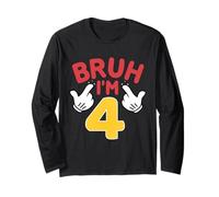 Bruh, J'Ai 4 Ans, Cadeaux pour garçons et Filles, C'est Mon 4e Anniversaire Manche Longue