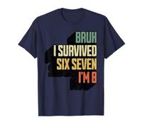 Bruh J'Ai survécu à Six Sept J'Ai 8 Huit Ans Vintage T-Shirt