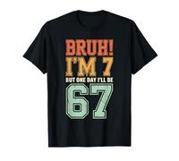 Bruh, Je suis 7e mais Un Jour, j'aurai 67 Ans, rétro, 7e Anniversaire, Enfants T-Shirt