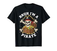 Bruh, Je suis Un Pirate, Costume de crâne de Pirate Paresseux pour Halloween T-Shirt