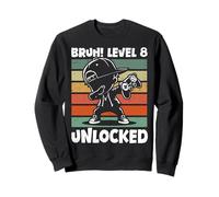 Bruh Level 8 Dabbing Boy Débloqué 8 Ans Sweatshirt
