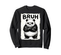 Bruh Panda Funny Grumpy Panda Bear Men Women Kids Teens Sweatshirt