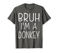 Bruh Pretend I'm A Donkey Funny Lazy Halloween Party Costume T-Shirt