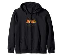 Bruh Retro Bubble Typographie avec Mème Nuages Sourire Mignon Sweat à Capuche