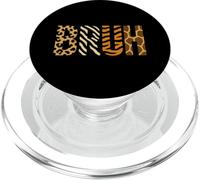 Bruh Safari Imprimé Animal Typographie Mème Lettre PopSockets PopGrip pour MagSafe