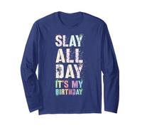 Bruh Slay Toute la journée C'est Mon Anniversaire Girl Shine Bestie Born in Manche Longue