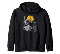 Bruh. The Great Wave Kanagawa Japanese Funny Surf T-Rex Sweat à Capuche
