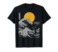 Bruh. The Great Wave Kanagawa Japanese Funny Surf T-Rex T-Shirt