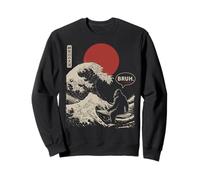Bruh. The Great Wave Kanagawa Japanese Surf Bigfoot Sweatshirt
