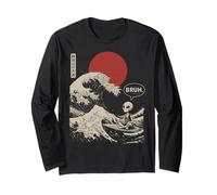 « Bruh. » The Great Wave Kanagawa Surf Japonais Alien Manche Longue