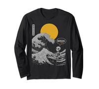 « Bruh. » The Great Wave Kanagawa Surf Japonais Alien Manche Longue