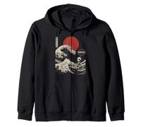 « Bruh. » The Great Wave Kanagawa Surf Japonais Alien Sweat à Capuche
