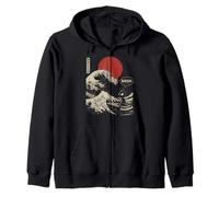 « Bruh. » The Great Wave Kanagawa Surf Japonais Alien Sweat à Capuche