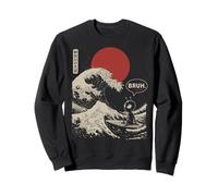 « Bruh. » The Great Wave Kanagawa Surf Japonais Alien Sweatshirt