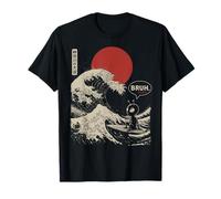 « Bruh. » The Great Wave Kanagawa Surf Japonais Alien T-Shirt