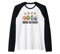 Bruh We Back Funny Duck Squad Rack to School Teacher Kids Manche Raglan