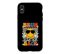 Bruh We're Back to School Tableau Vintage Peace 70s Checkerboard Coque pour iPhone X/XS