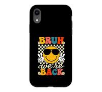 Bruh We're Back to School Tableau Vintage Peace 70s Checkerboard Coque pour iPhone XR