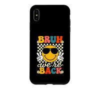 Bruh We're Back to School Tableau Vintage Peace 70s Checkerboard Coque pour iPhone XS Max