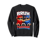 Bruh We're Twinning Boys Twin Day Spirit Week Ours en Peluche pour Enfant Sweatshirt