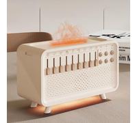 Bruit blanc avec humidificateur d'arômes - Diffuseurs d'huiles essentielles, humidificateur diffuseur d'arômes d'air avec 8 effets de bruit blanc et flamme de simulation, haut-parleur, pour dormir