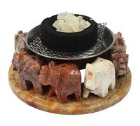 Brûle-encens pierre 8 éléphants