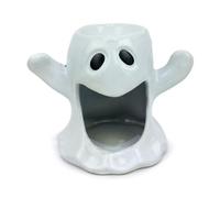 Brûle Essences en Céramique pour Huiles Essentielles et Cire Parfumée Wax Melts - Fantôme Blanc, Décoration pour Halloween et fêtes à Thème