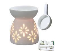 Brule Parfum - 9x7x7cm Lampe De Parfum De Nuit en Céramique, Bruleur Bougie, Bougeoir Diffuseur, Porte-Bougie Chauffe-Plat, pour Anniversaire, Saint Valentin, Décoration Maison, Méditation