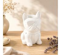 Brûle-parfum bouledogue boubou en céramique blanche