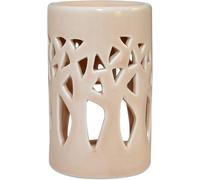 Brûle Parfum Brûleur Fondant Cire Parfumée - Diffuseur Huile Essentielle et Parfum - Bougeoir Photophore Aromathérapie en Céramique Beige avec Projection de Lumière - Hauteur: 11 cm - Zen¿Arôme