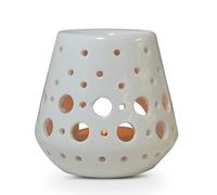 Brûle Parfum Brûleur Fondant Cire Parfumée - Diffuseur Huile Essentielle et Parfum Maison - Bougeoir Photophore Aromathérapie en Céramique Blanche avec Projection de Lumière, Hauteur: 9cm - Zen’Arôme