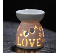 Brule Parfum, Brûleurs À Huile Essentielle, Bougeoir Diffuseur en Céramique avec Porte-Bougie Et Cuillère, Nuit pour Méditation, pour Anniversaire, Saint Valentin, Décoration D'intérieur