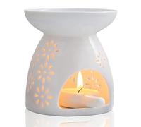 Brule Parfum Céramique, Brûleur Bougie et Huiles Essentielles, Photophore Lampe Parfumée, Porte Bougie Fondant, Encens pour Décoration Maison, Méditation, Idée Cadeau